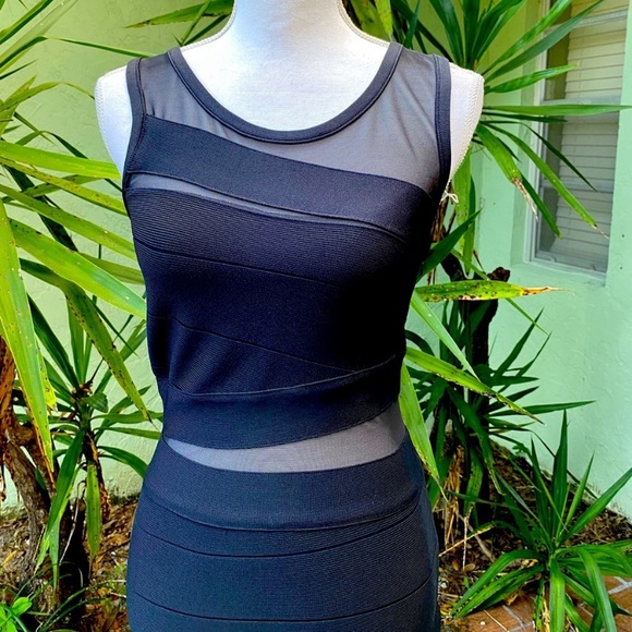 Arden B Dresses & Skirts - Black Sheer Cut Out Bondage Dress